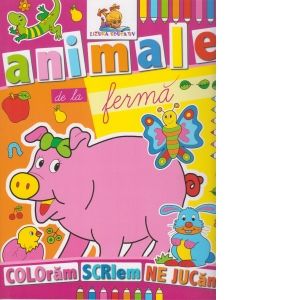 Animale de la ferma. Carte de colorat