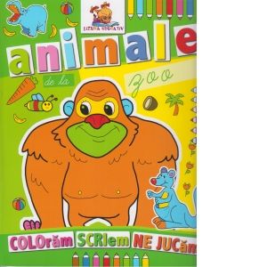 Animale de la zoo. Carte de colorat