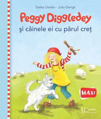 Peggy Diggledey si cainele ei cu parul cret